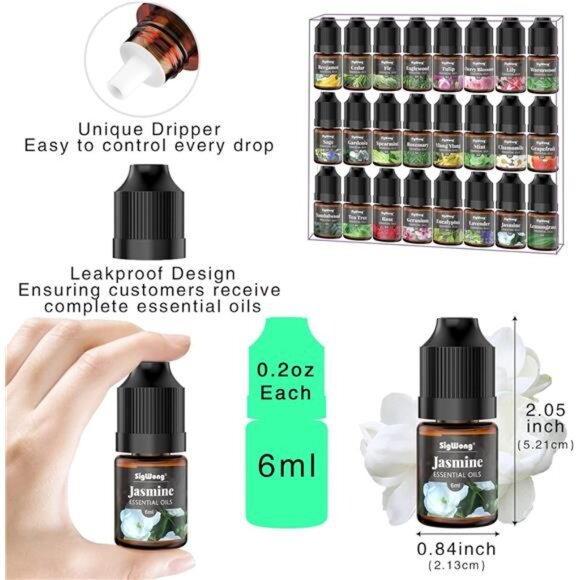 Essential Oils Set, 24 Scents Fragrance Oil for Candle Soap Making, Long Lasting - Picture 6 of 7